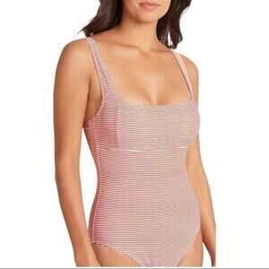 Sea Level Australia Positano Striped Square Neck One Piece Swimsuit Size 6 NWT